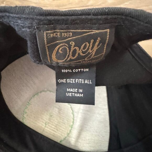 Obey Black SnapBack Mushroom Hat Good Times Since 89 Patch One Size Cap Street - Picture 4 of 5